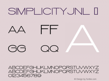 SimplicityJNL ☞ Version 1.000 - 2014 initial release;com.myfonts.easy.jnlevine.simplicity.regular.wfkit2.version.4cfT Font Sample
