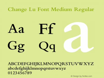 Change Lu Font Medium Regular 1.0 Font Sample