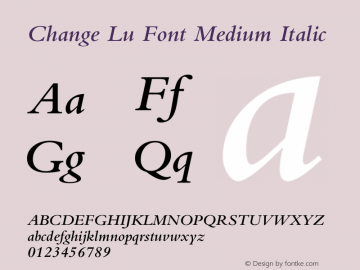 Change Lu Font Medium Italic 1.0图片样张