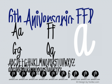 6th Aniversario FFP Version 1.230 Font Sample