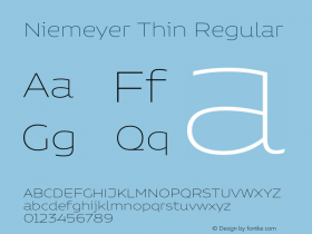 Niemeyer Thin Regular Version 1.000;PS 001.000;hotconv 1.0.88;makeotf.lib2.5.64775 Font Sample