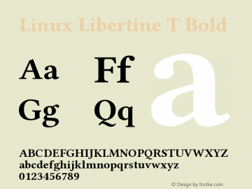 Linux Libertine T Bold Version 5.1.4 Font Sample