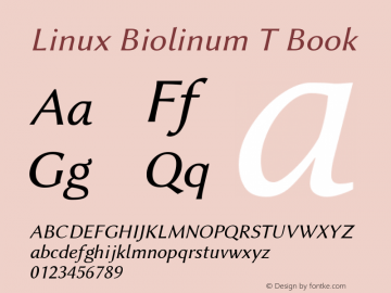 Linux Biolinum T Book Version 1.1.3 Font Sample