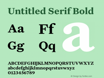 Untitled Serif Bold Version 1.000 Font Sample