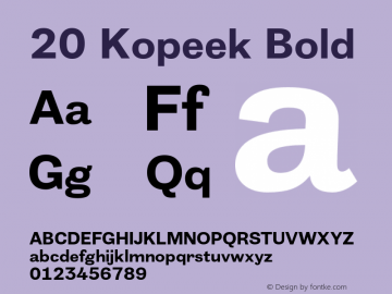 20 Kopeek Bold Version 1.000 Font Sample