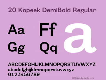 20 Kopeek DemiBold Regular Version 1.000 Font Sample