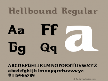 Hellbound Regular 1.2 Font Sample