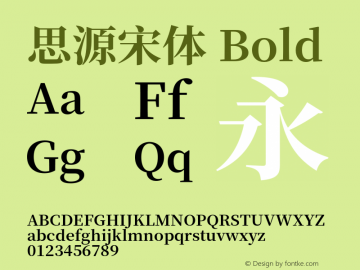 思源宋体 Bold Version 1.000;PS 1;hotconv 16.6.53;makeotf.lib2.5.65590 Font Sample