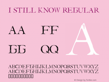 I Still Know Regular 1.1 Font Sample