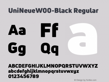 UniNeueW00-Black Regular Version 1.00 Font Sample