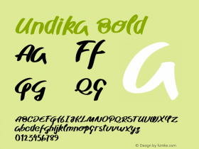 Undika Bold Version 1.000;PS 001.001;hotconv 1.0.56图片样张