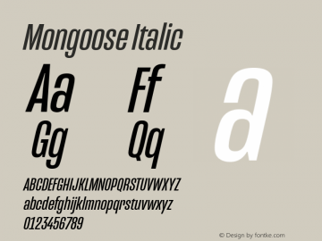 Mongoose Italic Version 1.000图片样张