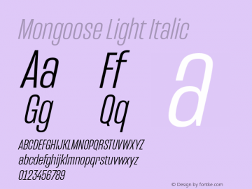 Mongoose Light Italic Version 1.000图片样张