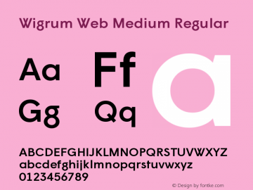 Wigrum Web Medium Regular Version 1.001;PS 1.1;hotconv 1.0.70;makeotf.lib2.5.58329 Font Sample