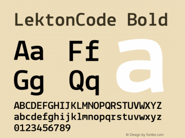 LektonCode Bold Version 34.000 Font Sample