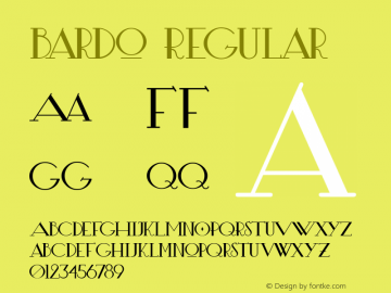 Bardo Regular Version 1.000 Font Sample