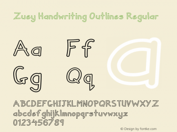 Zuey Handwriting Outlines Regular Version 1.000;PS 001.000;hotconv 1.0.70;makeotf.lib2.5.58329 Font Sample
