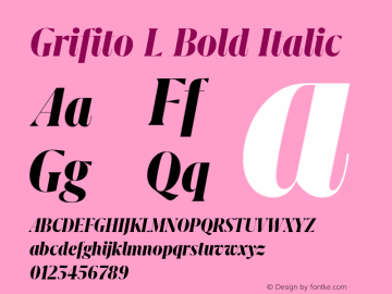 Grifito L Bold Italic 1.000 Font Sample