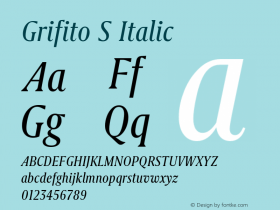 Grifito S Italic 1.000图片样张