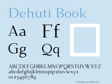 Dehuti Book Version 1.2 Font Sample