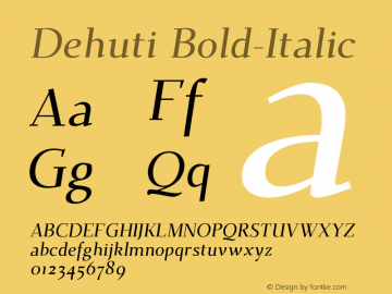 Dehuti Bold-Italic Version 1.2图片样张