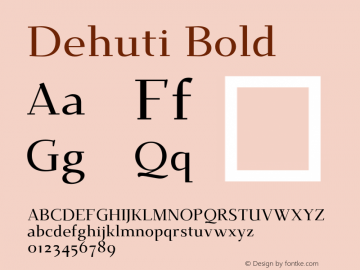 Dehuti Bold Version 1.2 Font Sample