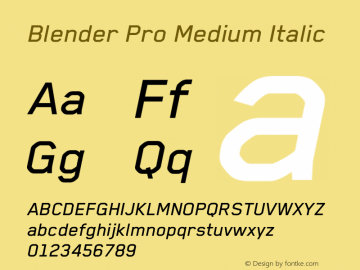 Blender Pro Medium Italic Version 3.006 2009图片样张