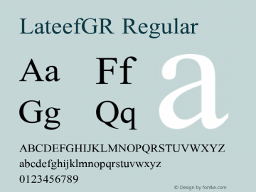 LateefGR Regular Version 1.200 Font Sample