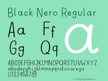 Black Nero Regular Version 1.000 Font Sample