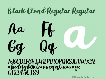 Black Cloud Regular Regular Version 1.000 Font Sample