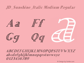 JD_Sunshine_Italic Medium Regular Version 1.000 Font Sample