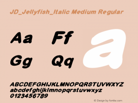 JD_Jellyfish_Italic Medium Regular Version 1.000 Font Sample