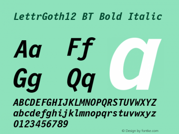 LettrGoth12 BT Bold Italic Version 1.01 emb4-OT Font Sample