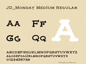 JD_Monday Medium Regular Version 1.000 Font Sample