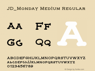 JD_Monday Medium Regular Version 1.000 Font Sample