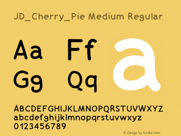 JD_Cherry_Pie Medium Regular Version 1.000 Font Sample