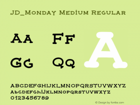 JD_Monday Medium Regular Version 1.000;PS 001.000;hotconv 1.0.88;makeotf.lib2.5.64775 Font Sample