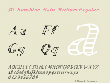 JD_Sunshine_Italic Medium Regular Version 1.000;PS 001.000;hotconv 1.0.88;makeotf.lib2.5.64775图片样张
