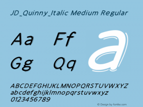 JD_Quinny_Italic Medium Regular Version 1.000 Font Sample