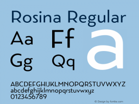 Rosina Regular Version 1.001; ttfautohint (v1.5)图片样张