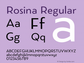 Rosina Regular Version 1.001;PS 001.001;hotconv 1.0.88;makeotf.lib2.5.64775图片样张