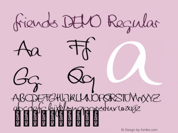 friends DEMO Regular Version 1.000 Font Sample