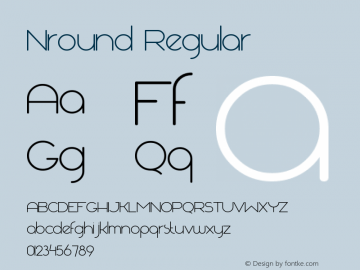 Nround Regular Version 1.00 March 24, 2017, initial release Font Sample