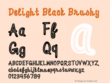 Delight Black Brushy M R I Khokon Font Sample