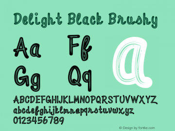 Delight Black Brushy M R I Khokon Font Sample