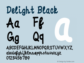 Delight Black M R I Khokon Font Sample