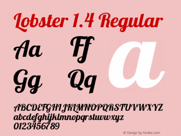 Lobster 1.4 Regular Version 1.4 Font Sample