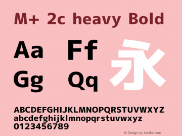 M+ 2c heavy Bold Version 1.036 Font Sample