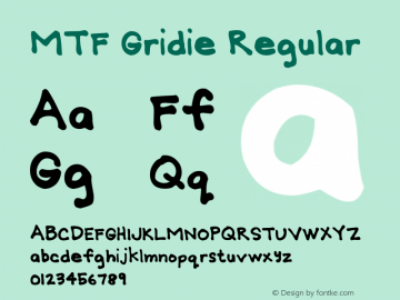 MTF Gridie Regular Version 1.00 May 26, 2010, initial release图片样张