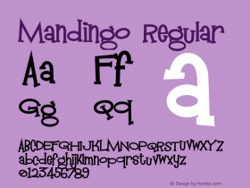 Mandingo Regular Macromedia Fontographer 4.1.2 7/20/99图片样张